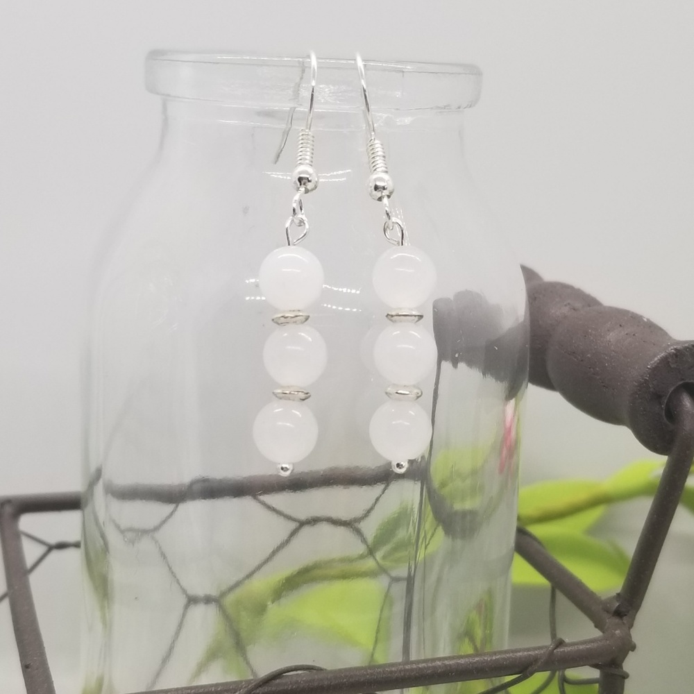 Moonstone & Silver Dangle Earrings - image 2